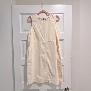 Boden Cream colored pinafore corduroy mini dress